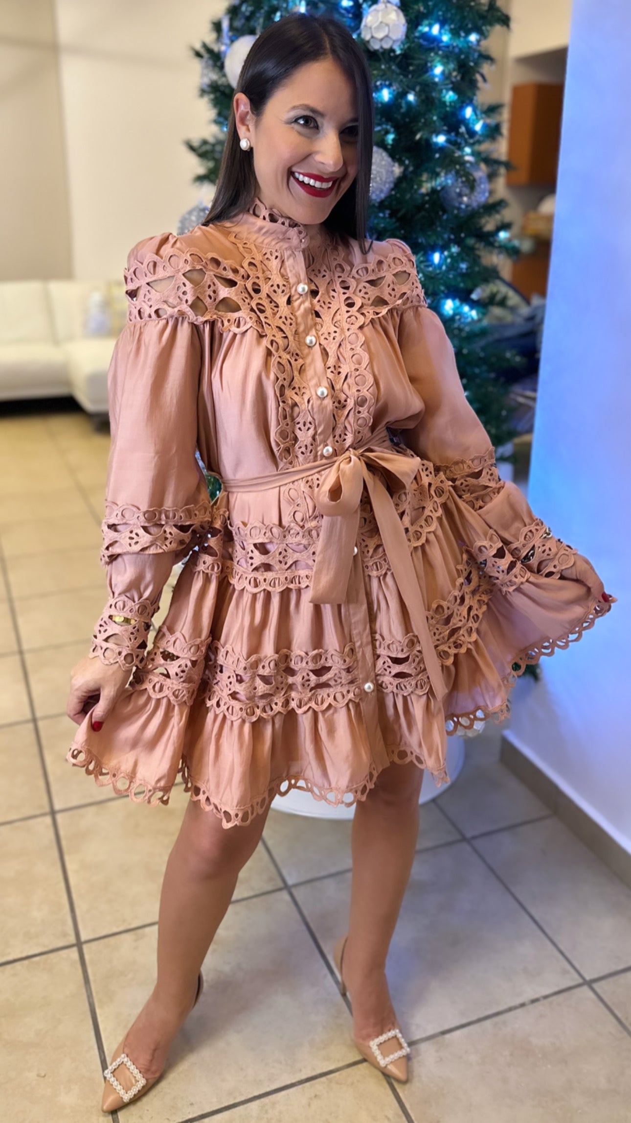 nude holiday dress ANGELICA NUDE DRESS