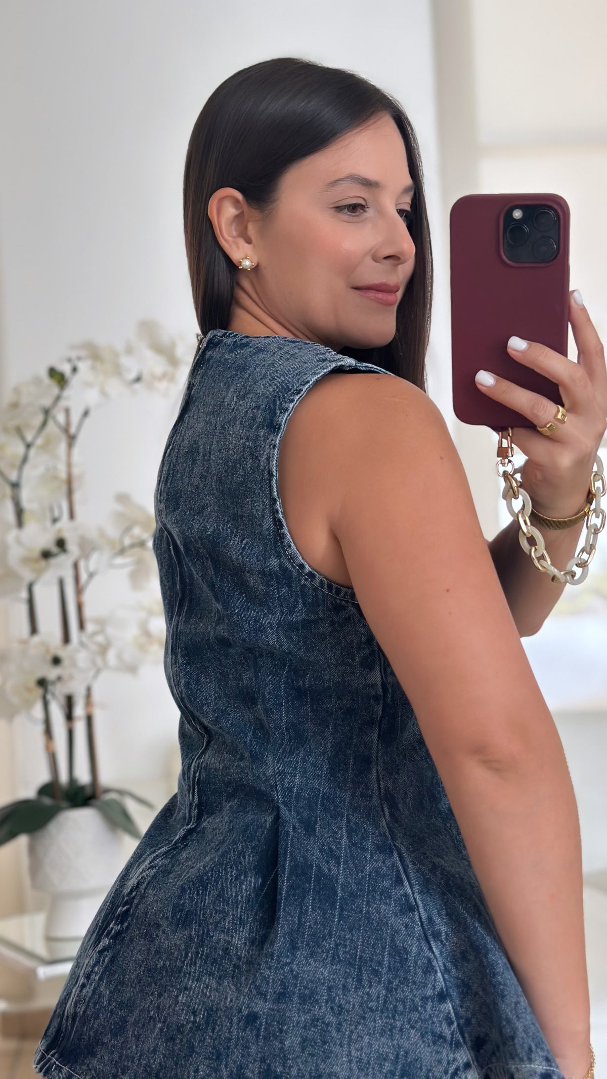 DENIM PEPLUM SET
