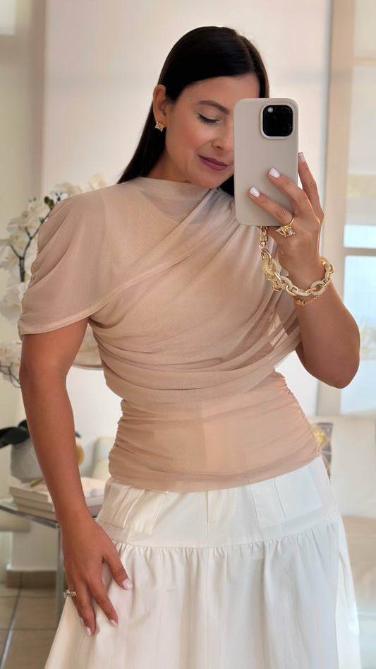 AMELIE TAUPE TOP