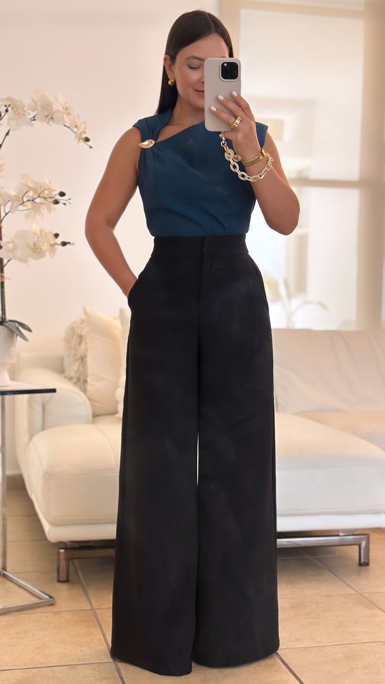 ELENA TEAL TOP