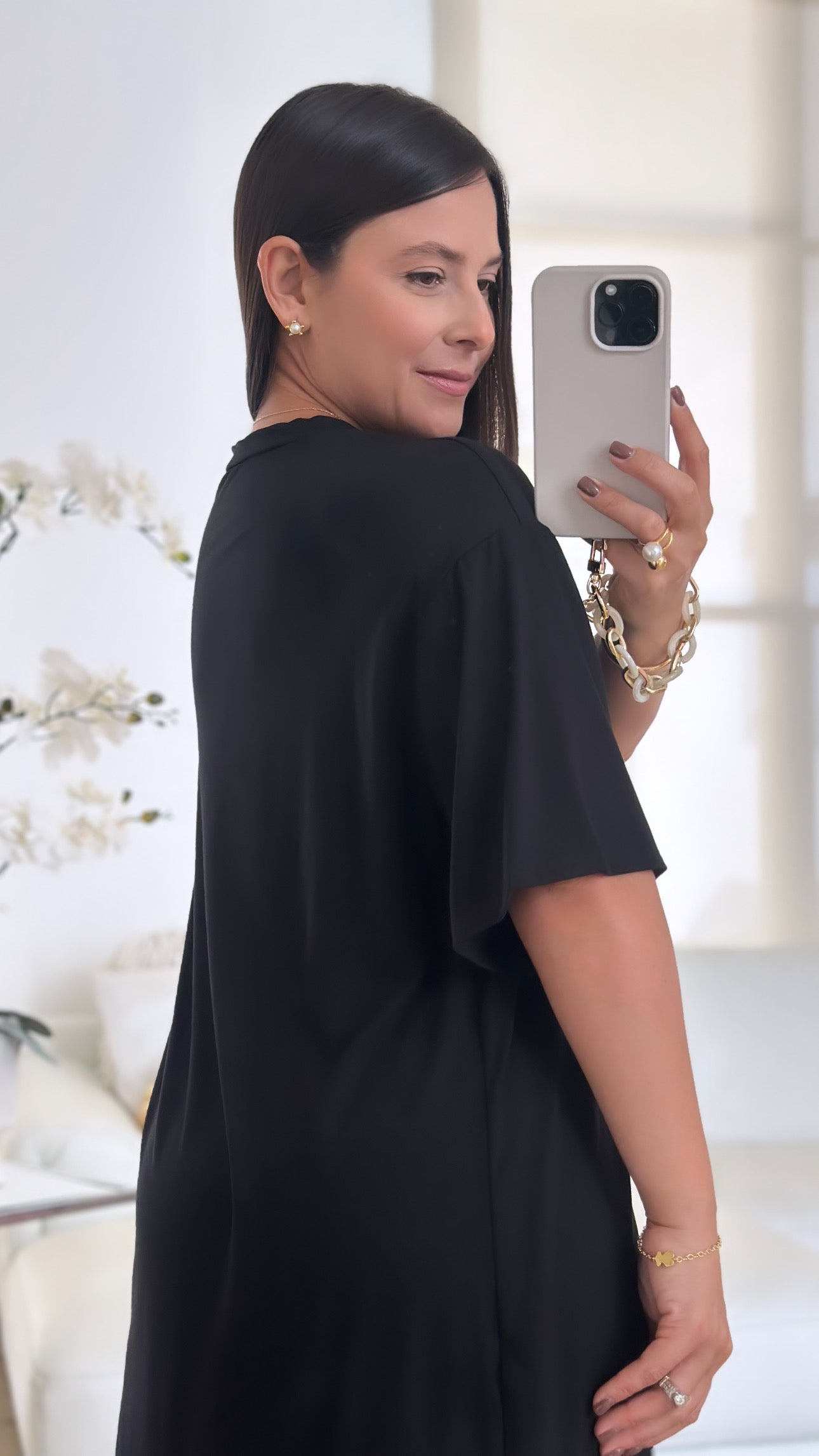 BLACK SHIRT DRESS