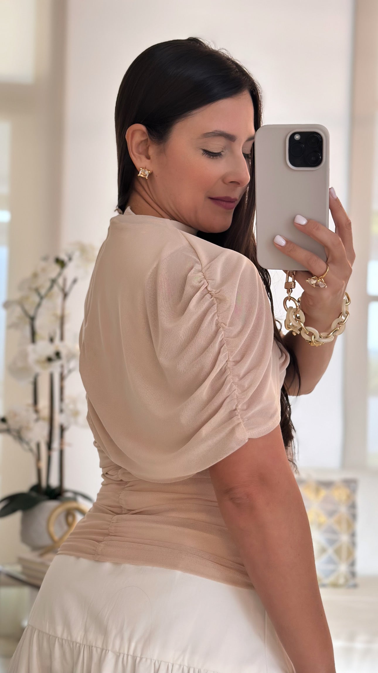 AMELIE TAUPE TOP