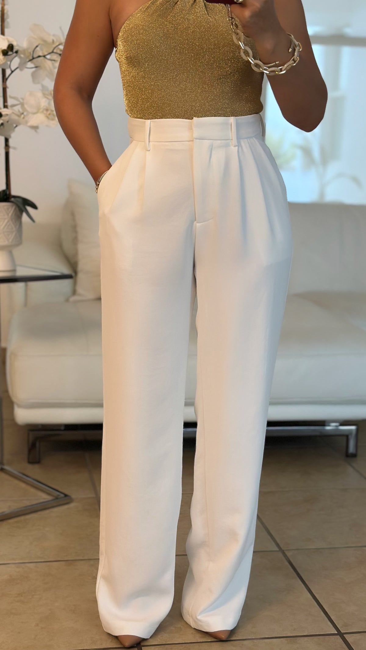 OFF WHITE TAILORED PANT