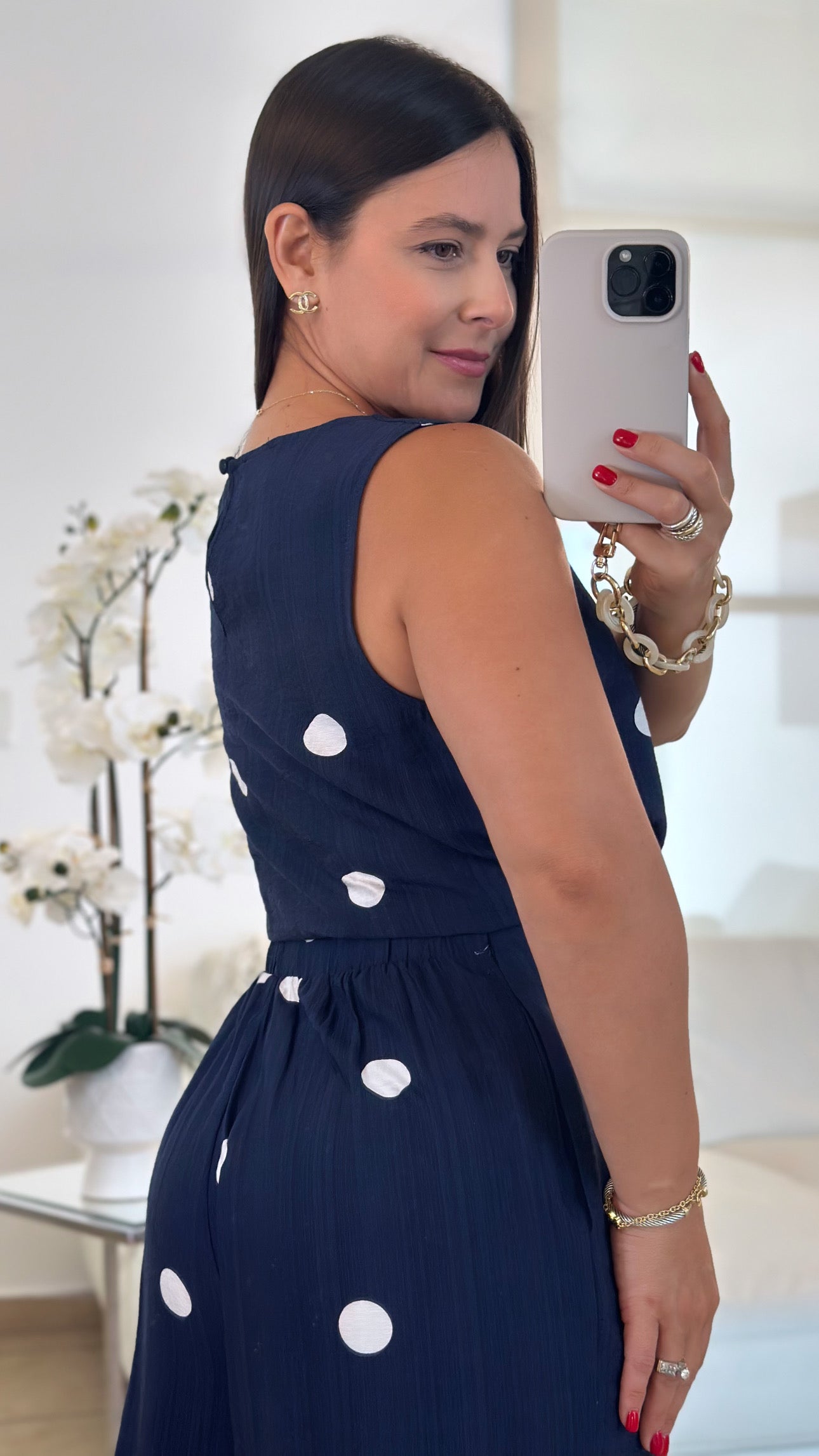 AMELIA NAVY DOTS SET