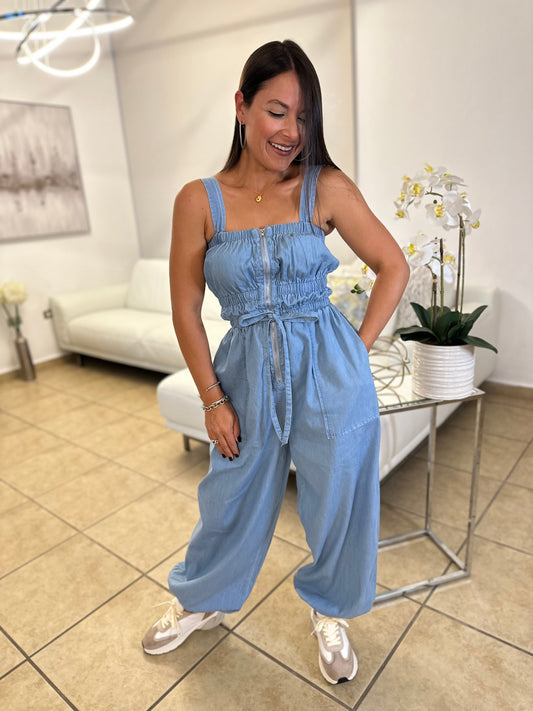 ELENA CHAMBRAY JUMPSUIT