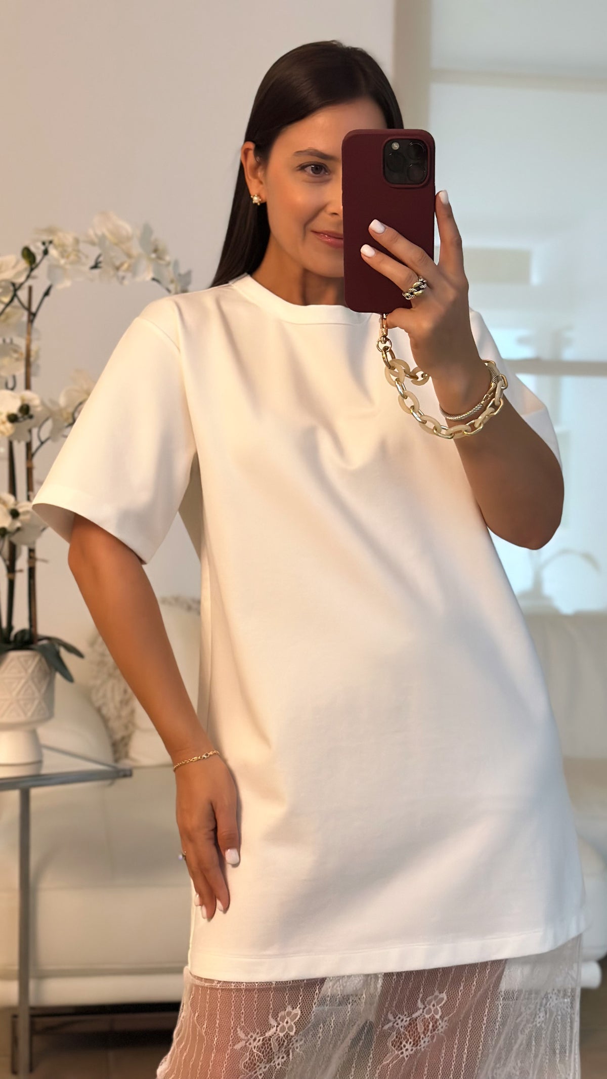 WHITE LUXE SHIRT DRESS