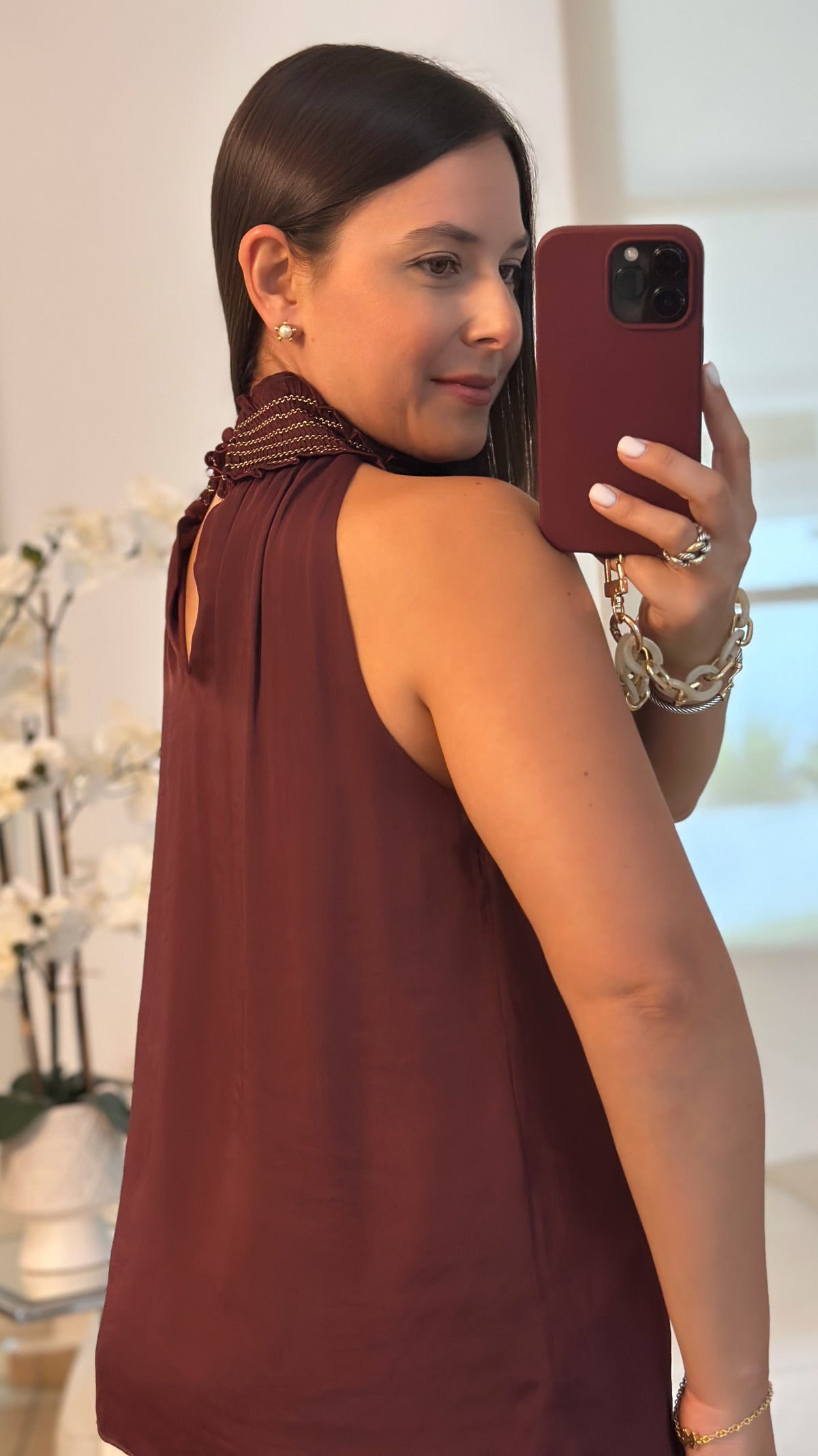 EMA BURGUNDY BLOUSE