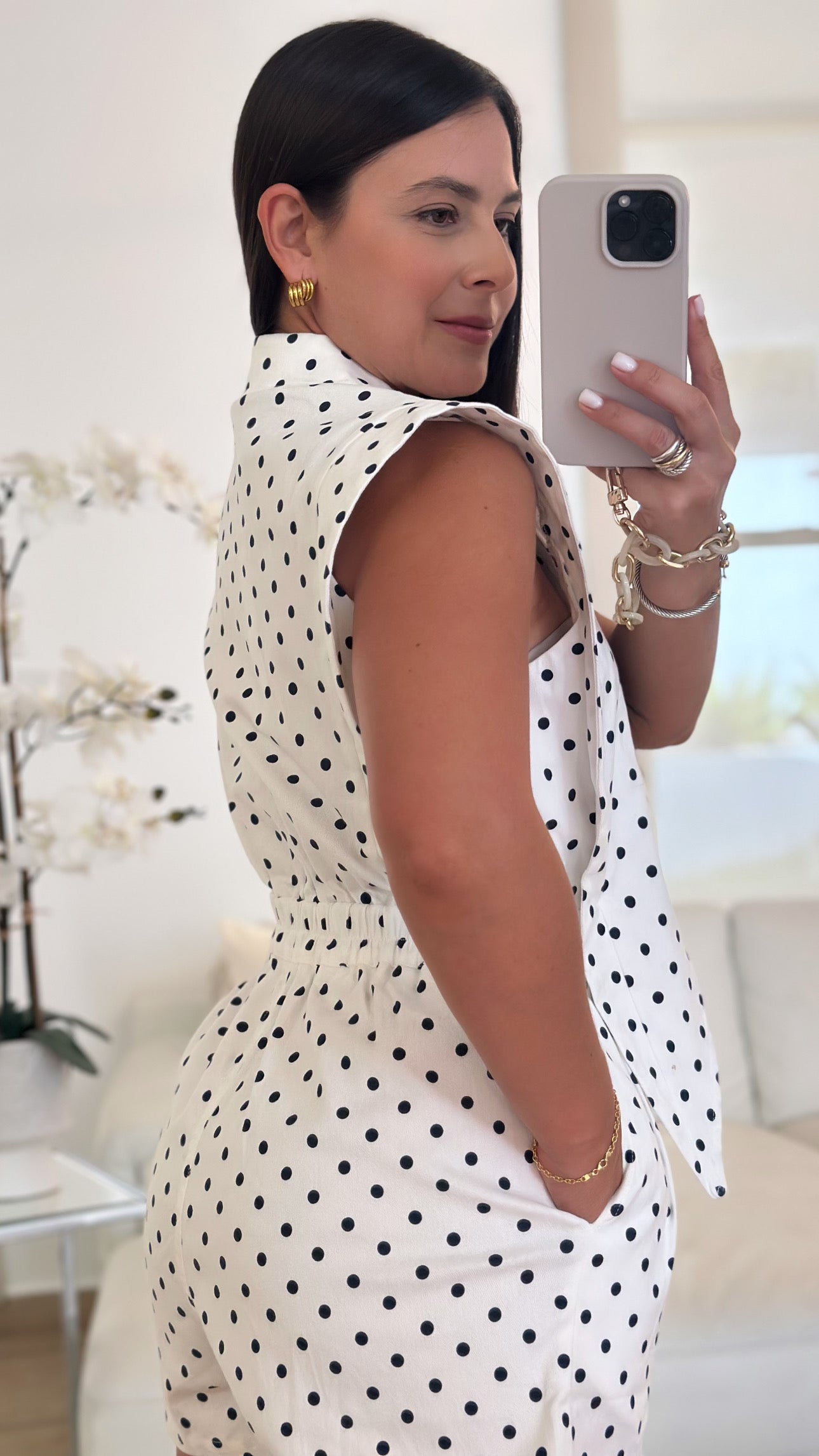 EVELYN BLAZER DOTS ROMPER