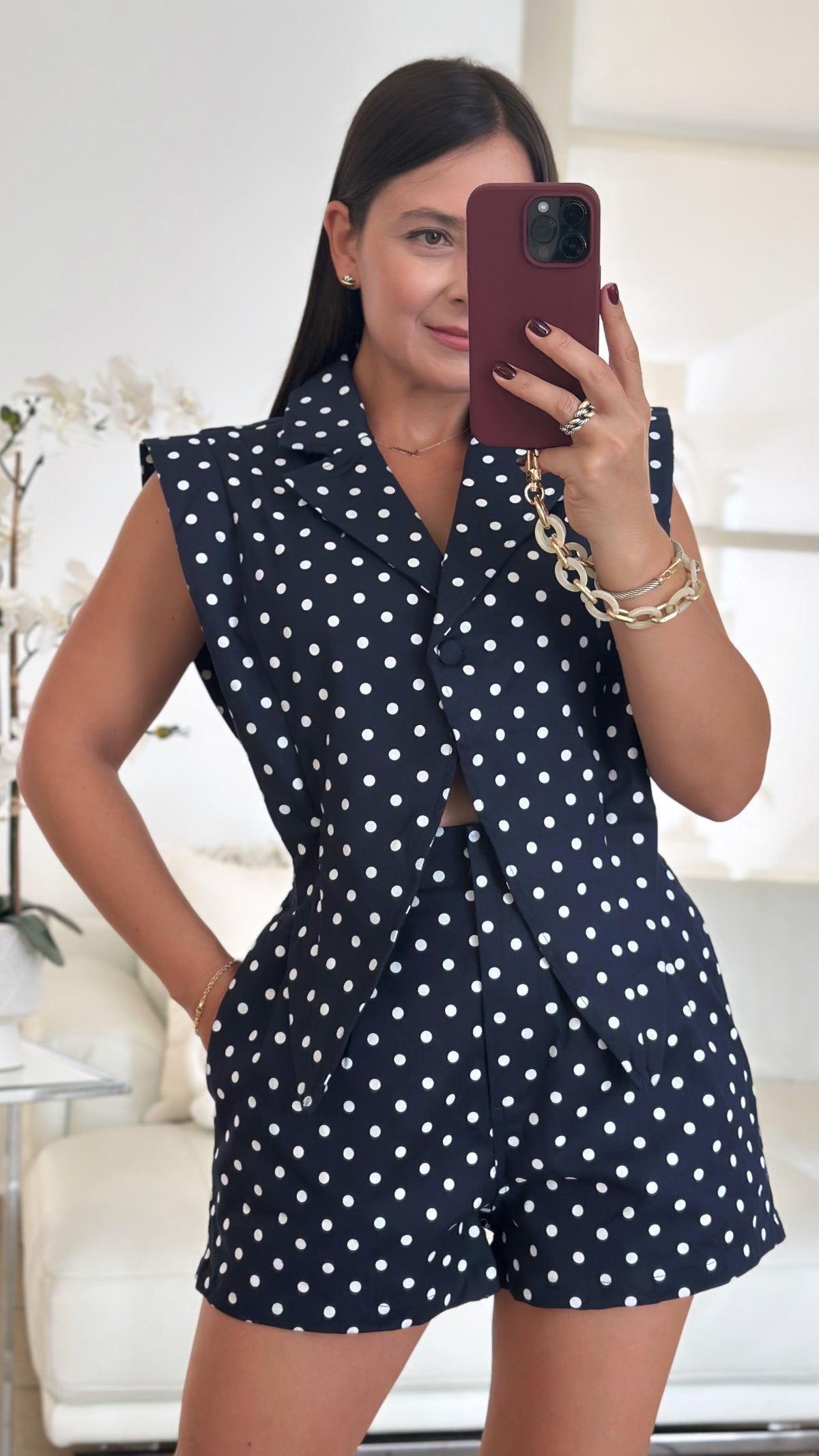 EVELYN NAVY DOTS