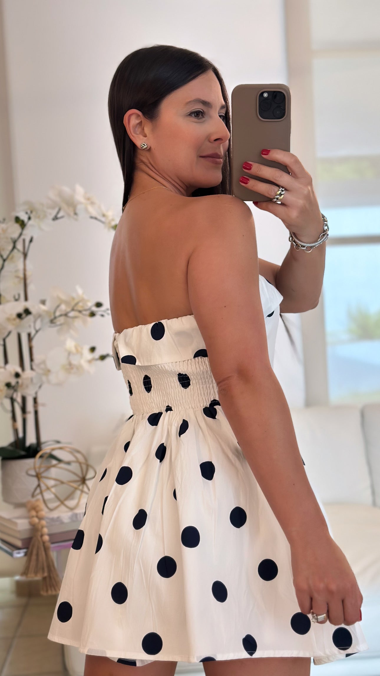 NAVY DOTS ROMPER