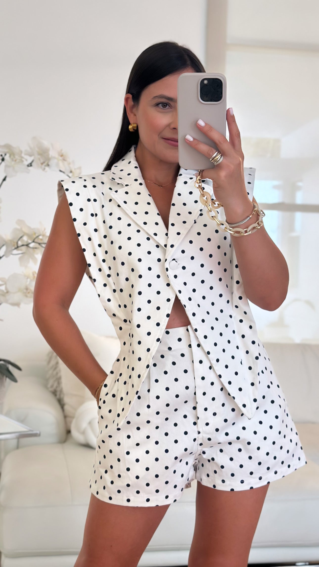EVELYN BLAZER DOTS ROMPER