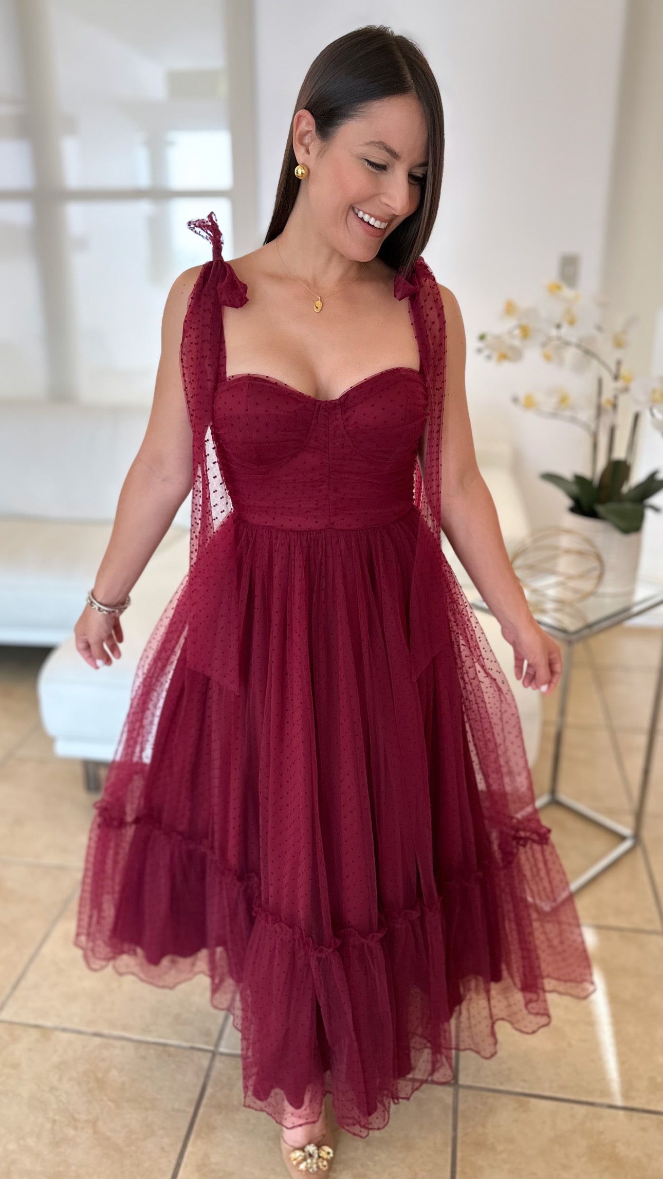BELLA BURGUNDY DRESS – Gi Gi Boutique PR