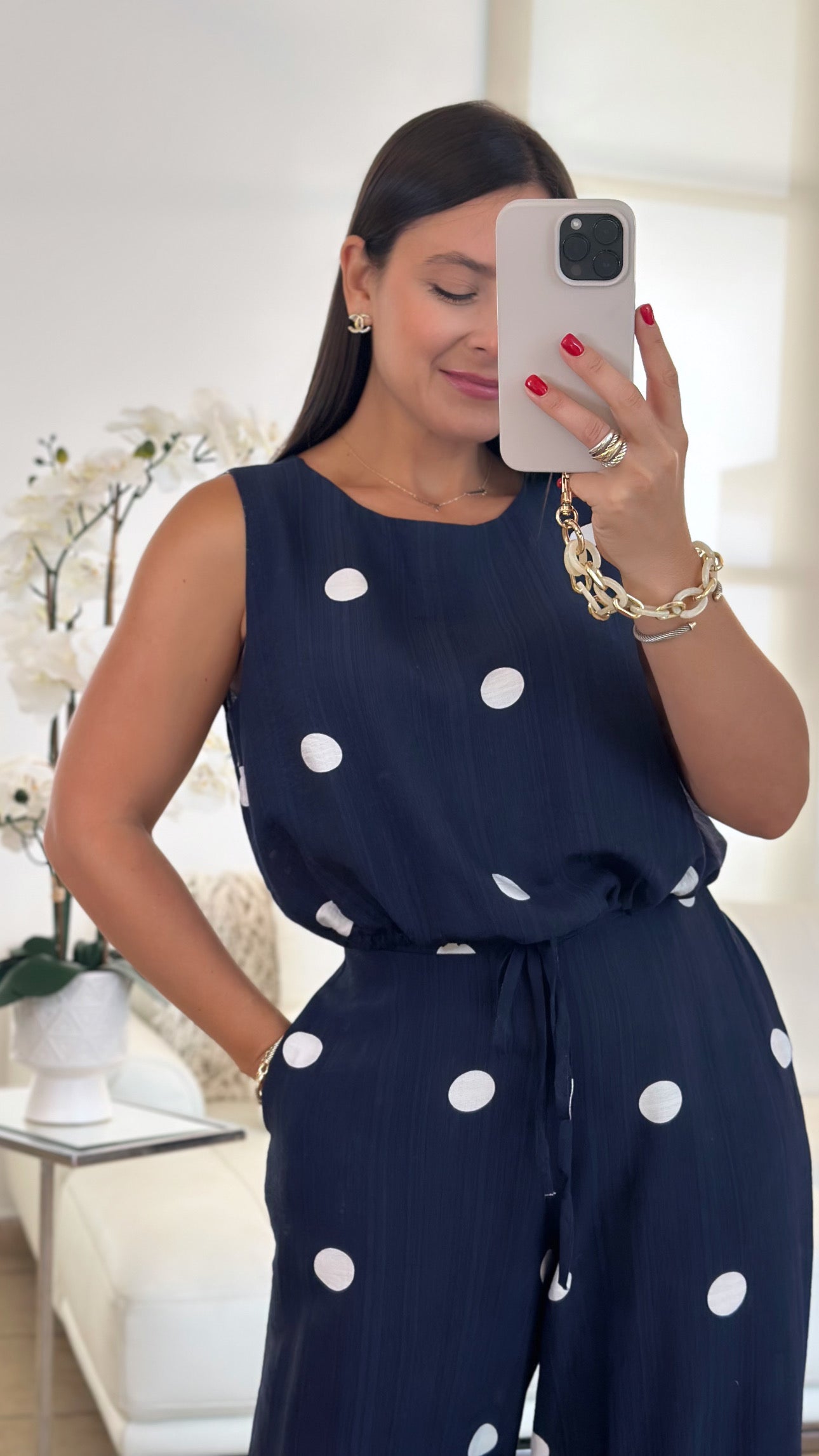 AMELIA NAVY DOTS SET