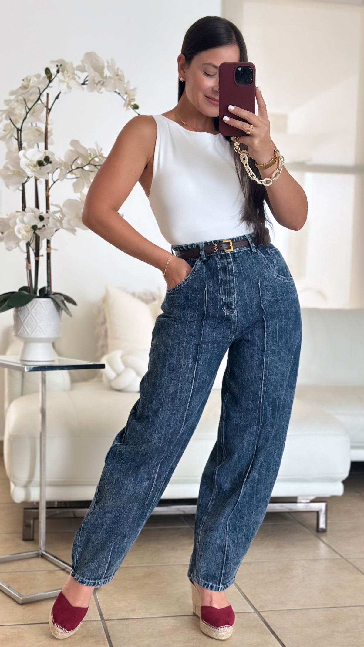 DENIM PEPLUM SET