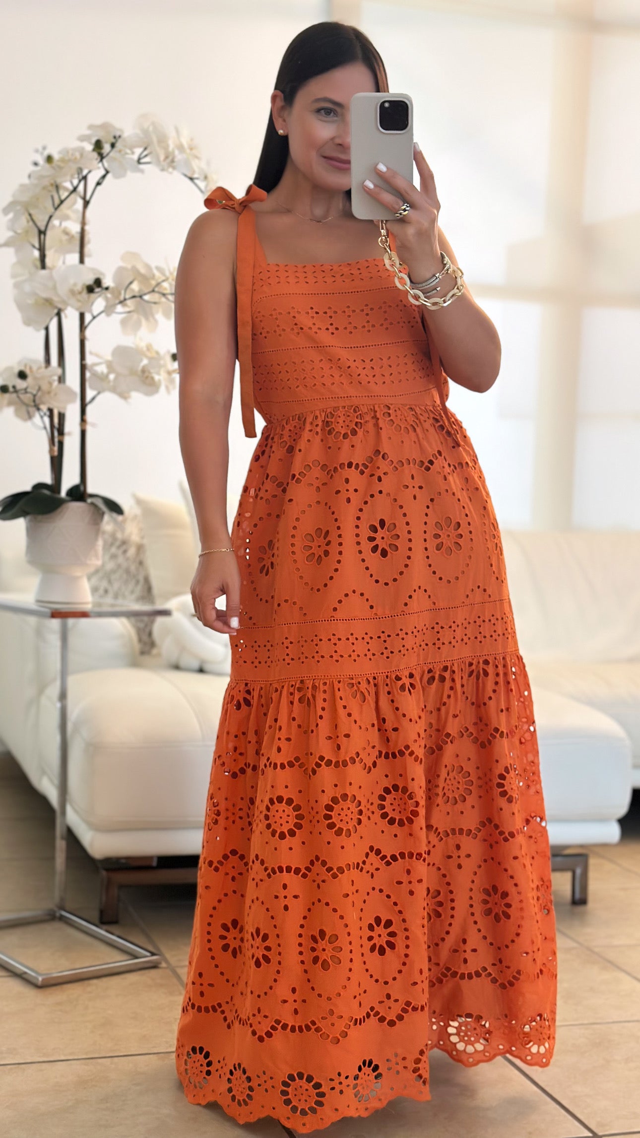 AMARA EYELET DRESS