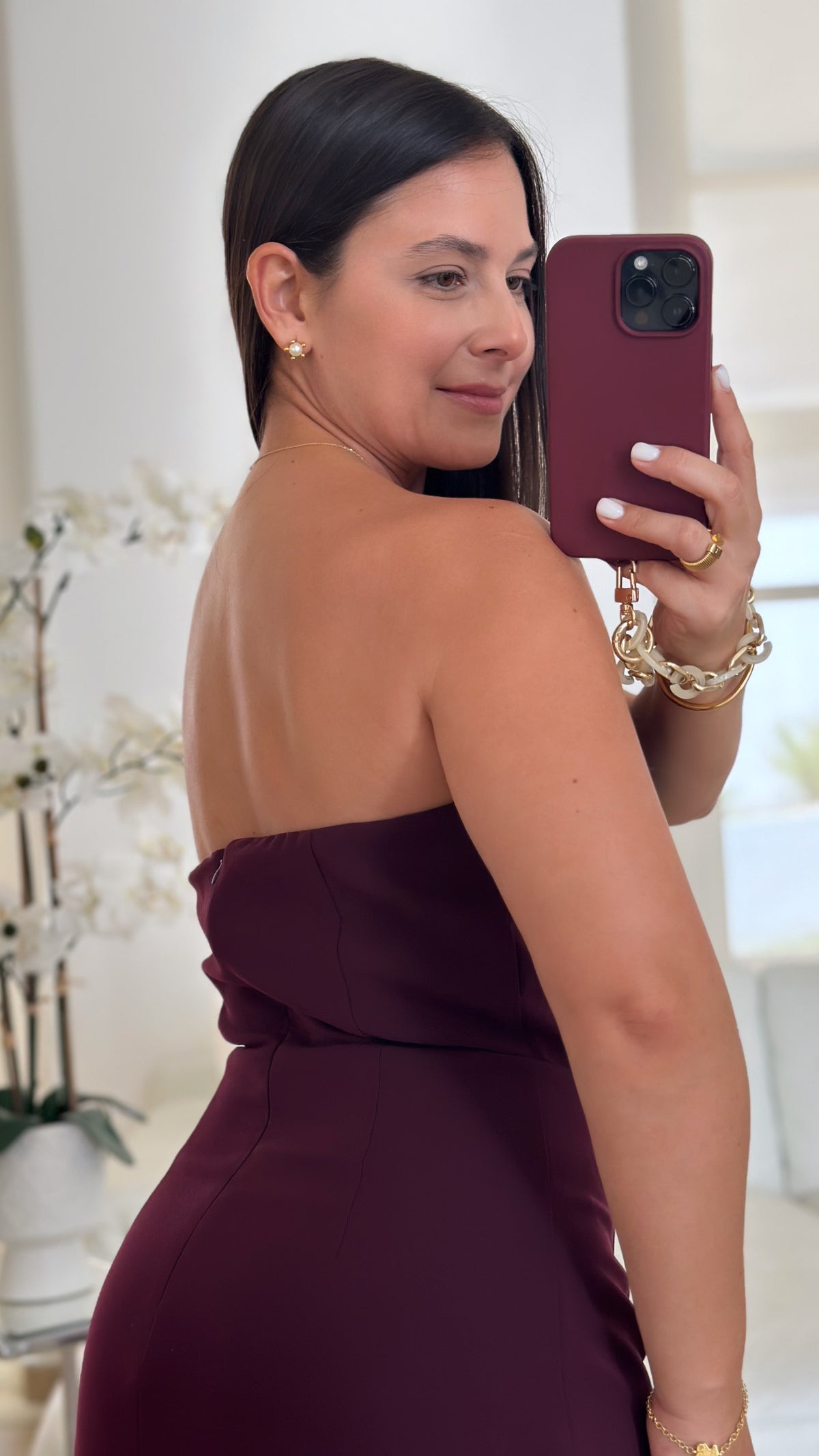 BURGUNDY ALLURE LUXE DRESS