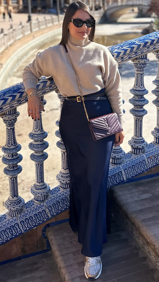 SEVILLA NAVY MAXI SKIRT