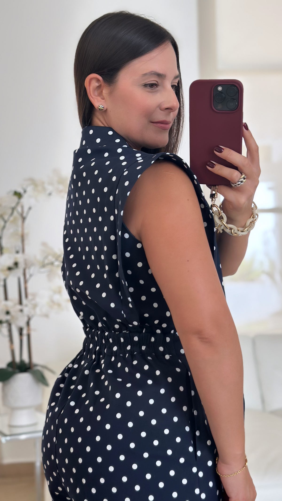 EVELYN NAVY DOTS