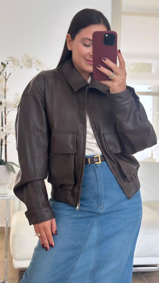 BROWN BOMBER JACKET