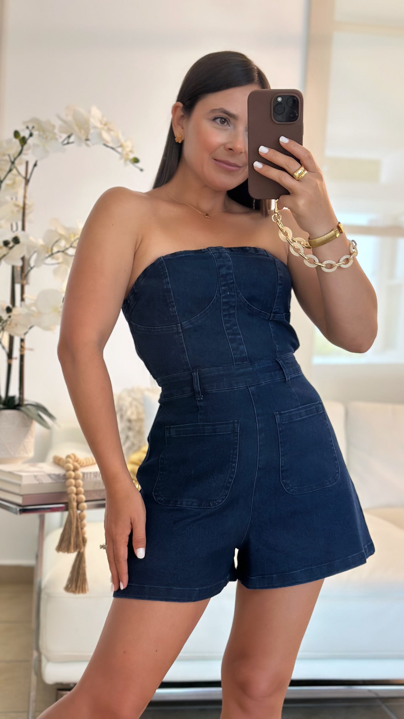 GINA DENIM ROMPER