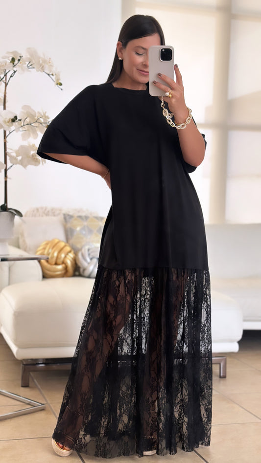 BLACK SHIRT DRESS