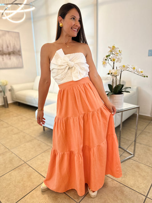 MIRANDA PEACH PINK MAXI SKIRT